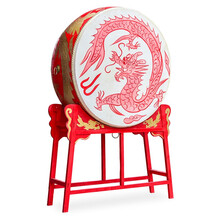 豪利特-2米立式牛皮鼓战鼓中国红鼓龙鼓乐器寺院大鼓鼓乐器威风锣鼓乐器