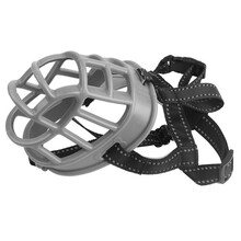 SLPC 狗狗嘴套嘴罩泰迪小型犬防乱吃防叫狗嘴罩金毛中大型犬防咬狗嘴套宠物嘴套狗口罩 灰色 1号（建议约10到25斤）