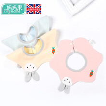 妈妈果 口水巾婴儿围嘴纯棉防水三角巾宝宝防吐奶吃饭围兜新生儿口水兜 萝卜小兔(360围嘴)