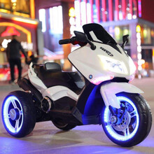 【新品】儿童自行车男孩女孩炫酷童车儿童电动三轮摩托车男孩2-7岁女宝宝个性大号红色炫酷充电避震 白色【双电瓶+双驱动】蓝牙播放
