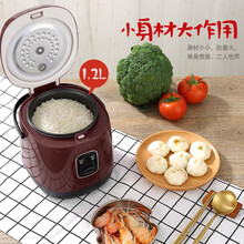 家實电饭煲小1-2人小容量电饭锅学生宿舍煮饭锅便携不粘锅1.2L 稳重棕