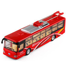 嘉业1:48合金单节电车公交车巴士合金车模玩具车回力汽车模型玩具儿童礼物 嘉业0143单节电车巴士 红色