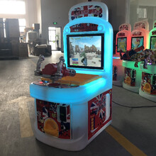 游戏厅大型游戏机射击类模拟游戏新款英伦风迷你儿童投币游艺游乐设备电玩疯狂赛车射水 大款单枪-出糖果