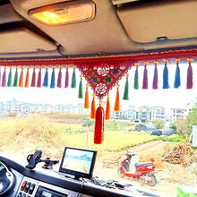 适用于大货车前挡挂穗前挡风玻璃吊穗车载装饰用品大全车内挂件三角穗子 一路平安 好运相伴三角2.3米