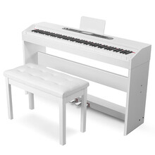 博仕德 电钢琴88键重锤木纹电子钢琴智能钢琴烤戴耳机漆儿童成人初学者幼师专业数码钢琴立体便携式电子琴 三踏板力度键木纹白(配双人凳+大礼包)