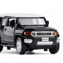 彩珀仿真1:32丰田FJ酷路泽越野车合金声光回力汽车模型儿童玩具 黑色 盒装