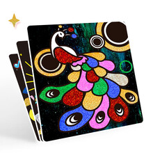 芙蓉天使儿童手工画益智玩具魔幻艺术画 男女孩创意贴纸画手工DIY材料 幼儿园宝宝早教美术画贴画HW7000