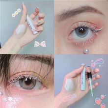 学生彩色睫毛膏打底细刷头防水拉长不晕染卷翘持久定型浓密 雪山白 两支装(送双眼皮贴)