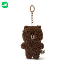LINE FRIENDS 布朗熊卡通动漫周边 萌趣毛绒钥匙扣挂件包包配饰 布朗熊 (65x132x10MM)