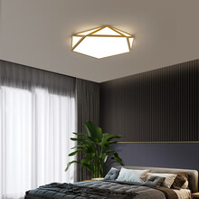 VVS美学灯 全铜北欧卧室灯简约现代led吸顶灯创意个性房间灯饰轻奢书房灯具 52*52*6CM无极调光+遥控