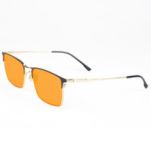 HINDAR赫德防辐射眼镜防蓝光平光电脑手机游戏办公护目镜抗眼睛疲劳男女HD9605 亮金 平光