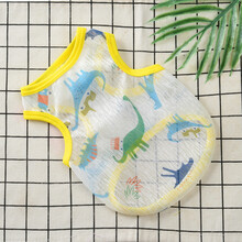 小狗狗衣服背心薄款夏天的泰迪比熊博美幼犬猫咪宠物夏季夏装 新款防晒服*恐龙 XS