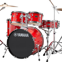 雅马哈（YAMAHA）RYDEEN雷神架子鼓原声鼓演出成人舞台表演儿童爵士鼓打击乐器 亮光红+麦尔嚓片BCS四片装