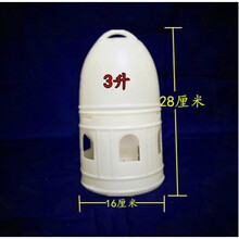 鸽具信鸽用品鸽子饮水器鸽用水槽水壶塑料水壶饮水器鸽用 3升全白