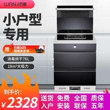 万际（wanji)变频集成灶一体灶家用侧吸式抽油烟机灶具 多功能自动清洗消毒带蒸箱烤箱一体集成灶 600高配 小户型单眼灶 天然气