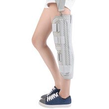 JK 医用膝关节固定支具膝盖骨折十字交叉韧带损伤下肢固定支架半月板护膝髌骨骨折固定护具康复矫形器 浅灰色 M（身高150-170；150斤内））