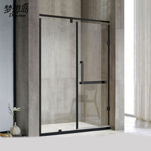梦想岛不锈钢平开门淋浴房一字型定制黑色浴屏卫生间隔断玻璃门屏风洗澡间干湿分离浴室简易沐浴房家用定做 定制/平方米（注：此标价为一平方米的价格）