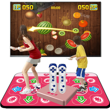 游戏机儿童无线跳舞毯双人加厚跳舞机家用炫舞毯瑜伽垫跑步毯高清电视电脑两用体感游戏机 小孩儿童玩具 无线黑色功能盒+双人米奇红+105个游戏+手