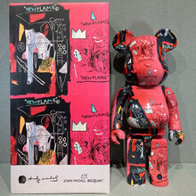 维格列艺术 积木熊 BEARBRICK 巴斯奎特+安迪沃霍尔联名 潮流家居装饰玩偶摆件 卡通收藏雕塑 巴斯奎特+安迪沃霍尔联名1000%