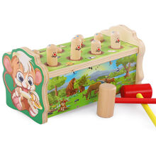 木制儿童音乐多功能狗狗打地鼠敲琴男女孩宝宝敲击大号力玩具 猴子打地鼠