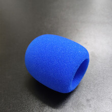 KTV麦克风防喷罩防风咪罩 话筒防滑圈保护套防摔话筒套加厚海绵套 蓝色加厚海绵套(9个)