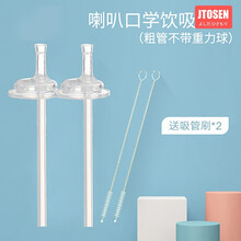 吉田久森 适配格罗咪咪水杯吸管杯配件贝亲奶瓶重力球学饮杯替换鸭嘴通用吸管杯 适合格罗咪咪奶瓶 喇叭口学饮吸管2支（粗管不带重力球吸管）（吸管刷
