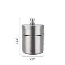 304不锈钢加高加厚4mm烟灰缸 带盖拉丝防风车载烟盅厚料 时尚烟盅 304单支带盖