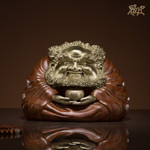 铜师傅 全铜达摩摆件 《达摩之时来运转》家居工艺品萌达摩 装饰品 创意礼物 办公桌摆件