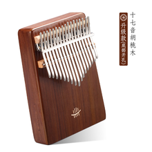 hluru鲁儒卡林巴琴21音拇指琴17音初学者kalimba便携式马林巴琴卡淋巴琴手指琴专业演奏 B类底部开孔-17音拇指琴【胡桃木】全套配件