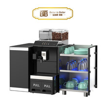 BTB-101+3 意式美式全自动咖啡机商用商务型卡布基诺奶泡机 商务办公全自动研磨一体机宝路通咖啡 单主机不含冰箱杯架