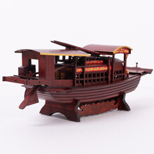 南湖红船模型台历摆件工艺手工拼装实木乌篷船国风中式现代 149型以上红木款(定做专拍)