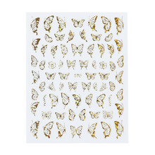 蝴蝶贴纸美甲ins风3d立体镭射镂空日系浮雕指甲贴花饰品装饰贴花 870金