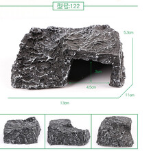 SLPC 乌龟晒台爬台大号晒背台水龟小乌龟躲避屋乌龟缸造景装饰楼梯岩石爬坡浮岛鱼缸造景 树脂龟台122