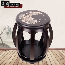 实木古筝座椅公主凳子古典家用专用木凳古风凳琴凳单人櫈 紫檀色牡丹