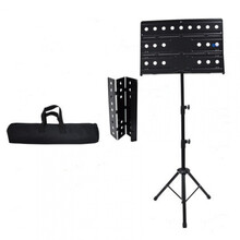 电子琴谱架  乐谱书架折叠普架子萧长笛吉他二胡古筝钢琴电子琴小提琴架曲谱台 新款三叠便携黑色+包+谱夹