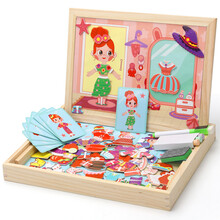 木丸子  婴儿童玩具宝宝木制磁性拼图拼拼乐写字板画画板 黑板套装小孩拼图玩具男孩女孩画板孩子礼物3-6周岁