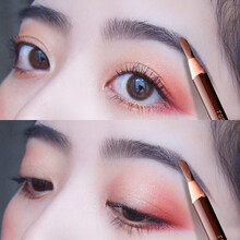 【2支装】1818妮莱拉线眉笔可剥女防水防汗不易脱色持久刀削式化妆师专用 黑色+浅咖