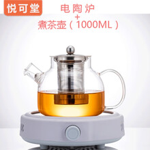 悦可堂茶炉电陶炉迷你小型铁壶煮茶器智能泡茶电磁炉家用泡茶炉煮茶器新中式茶具家用玻璃壶烧水泡茶 白色+煮茶壶