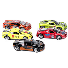 爸爸妈妈合金玩具车 1:64带回力儿童仿真迷你赛车模型 滑行玩具 5只套装贴画版儿童玩具