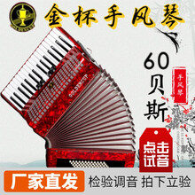 金杯手风琴巴扬格兰德 8/32/60/96/120BS贝/斯回声琴 儿童入门初学专业演奏 60贝斯JH2011 酒红色+大礼包