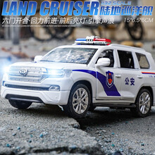 警车玩具合金救护车120奥迪汽车模型1\/32仿真合金车模小汽车男孩儿童宝宝玩具车1-3-6礼物 陆地巡洋舰-警车