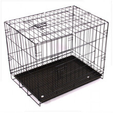 狗笼子泰迪狗笼带厕所小狗笼中小型犬笼子围栏大猫笼兔子笼 70*50*60 带托盘(15斤左右) 黑色