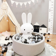 儿童海绵游戏池海洋球池家用宝宝玩具室内围栏婴儿波波彩球网红池 灰色球池