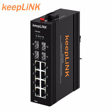 keepLINK KP-9000-65-4FX8TX-SFP 工业以太网交换机 百兆4光8电SFP接口