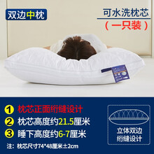 羽丝绒枕头单人双人枕芯一对装家用酒店护颈椎枕睡觉专用学生宿舍 双边绗缝【中枕】一只装