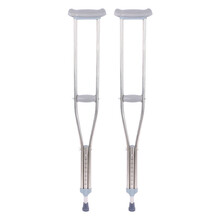 华莱奥克 腋下拐杖 双拐拄拐 减震拐杖医用 加厚不锈钢轻便铝合金拐杖防滑高低可调可伸缩腋拐拐棍助行器 不锈钢款【一对】 大号【适合165cm-190cm】人群