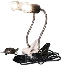 陌牛 乌龟晒背灯全光谱uvb灯乌龟晒灯加热灯水蜥蜴太阳灯泡uva爬宠灯爬虫冬眠过冬用品 黑色长灯架(调频开关)+2个25W灯泡