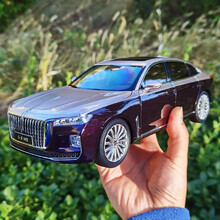 红旗h9 原厂 1:18 2017款 一汽红旗 红旗H7 轿车模型 合金汽车模型新款收藏送礼 H9双色紫