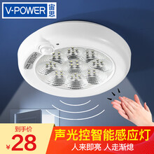 宙思  人体自动感应夜灯 LED吸顶灯阳台灯玄关灯具 楼道楼梯阳台车库走廊现代简约灯饰 声控 感应吸顶灯