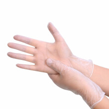 兰诗（LAUTEE）PC2001 一次性手套透明耐用手套防水防油污手套非乳胶无粉PVC手套 100只/盒 s码
